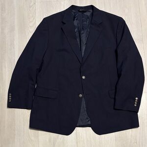 Mens 48R Jos. A. Bank Stays Cool Dark Blue Blazer Sports Coat Silver Buttons